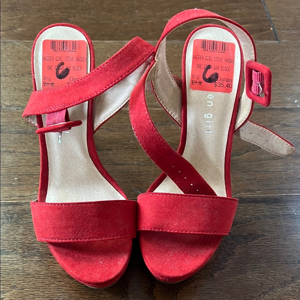 Elegant Red Open-Toe Sandals